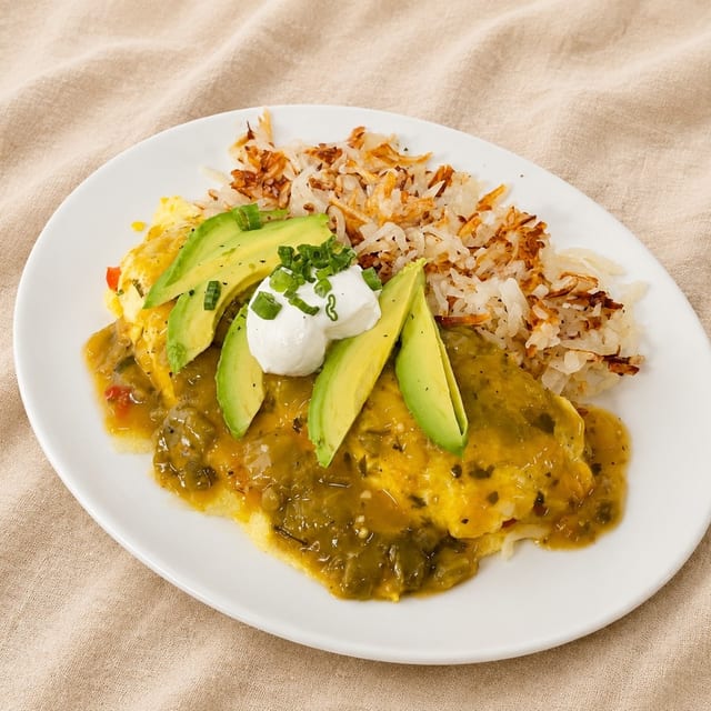 Chorizo Green Chile Omelette.