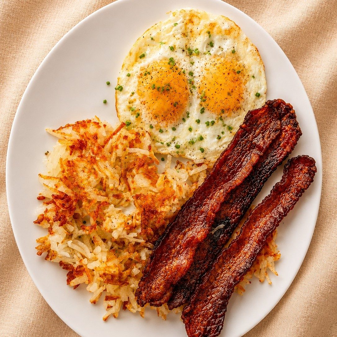 Extra Thick-Cut Bacon and Eggs.